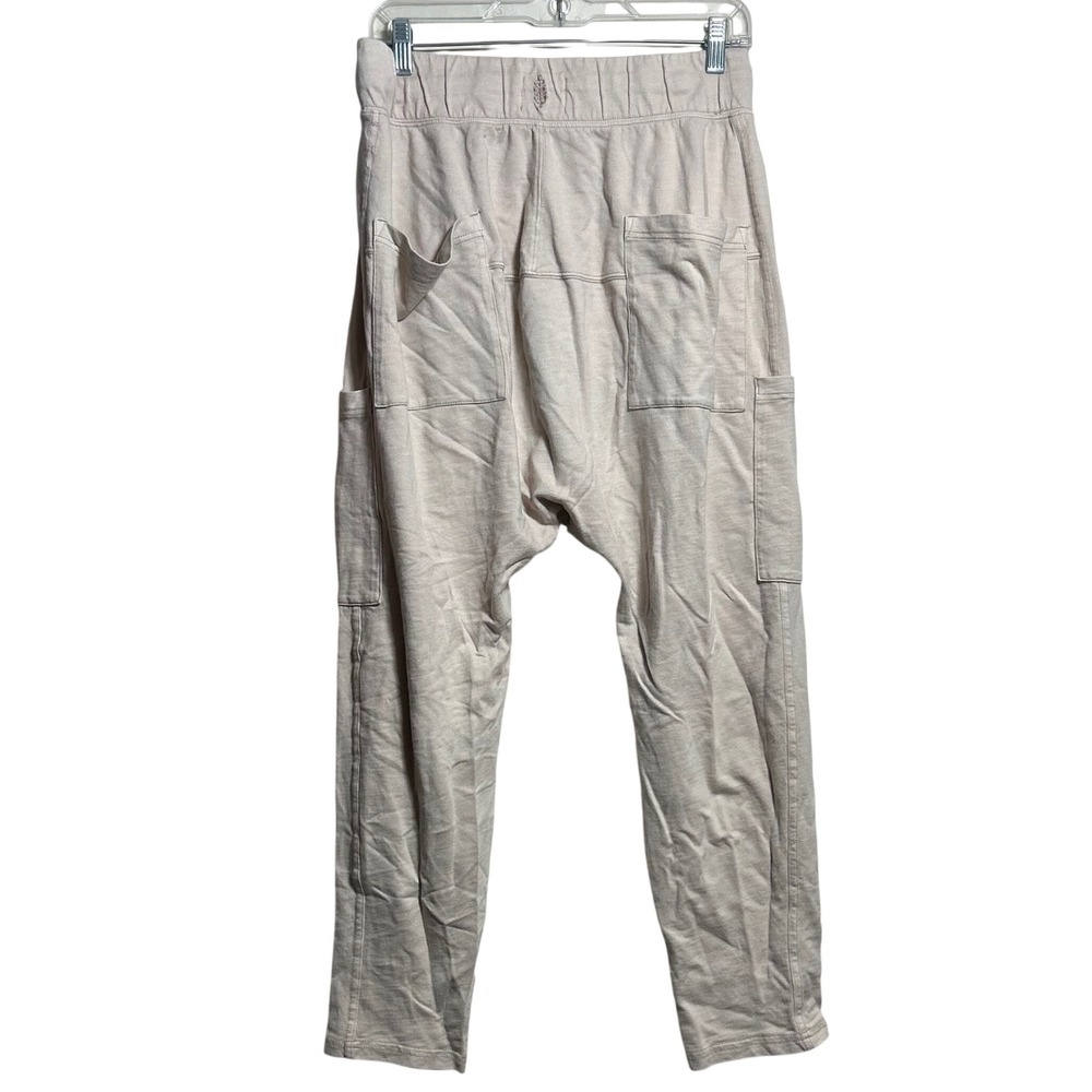 FP Movement Free People Cargo Sweatpants Blush Beige Drop Crotch Joggers Medium - Picture 3 of 5